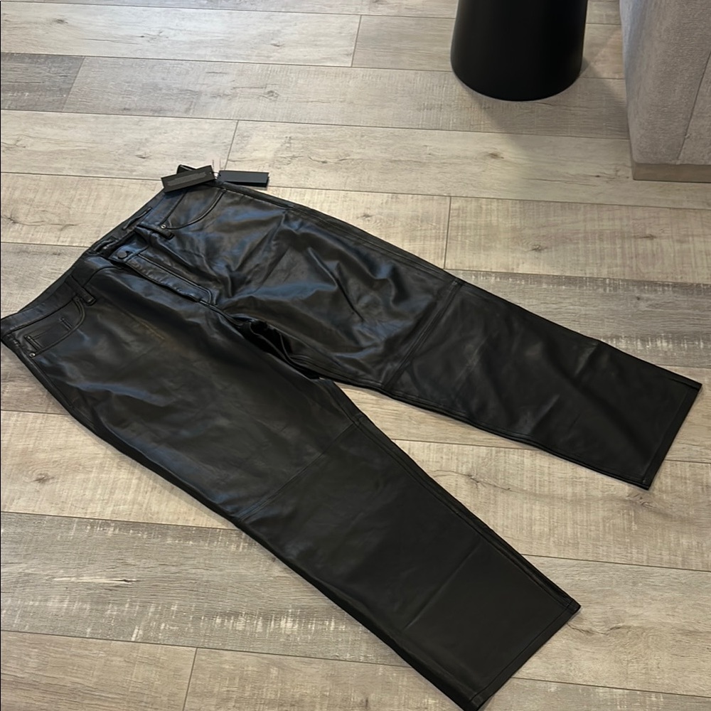 Women’s  Black Leather Pants Banana Republic